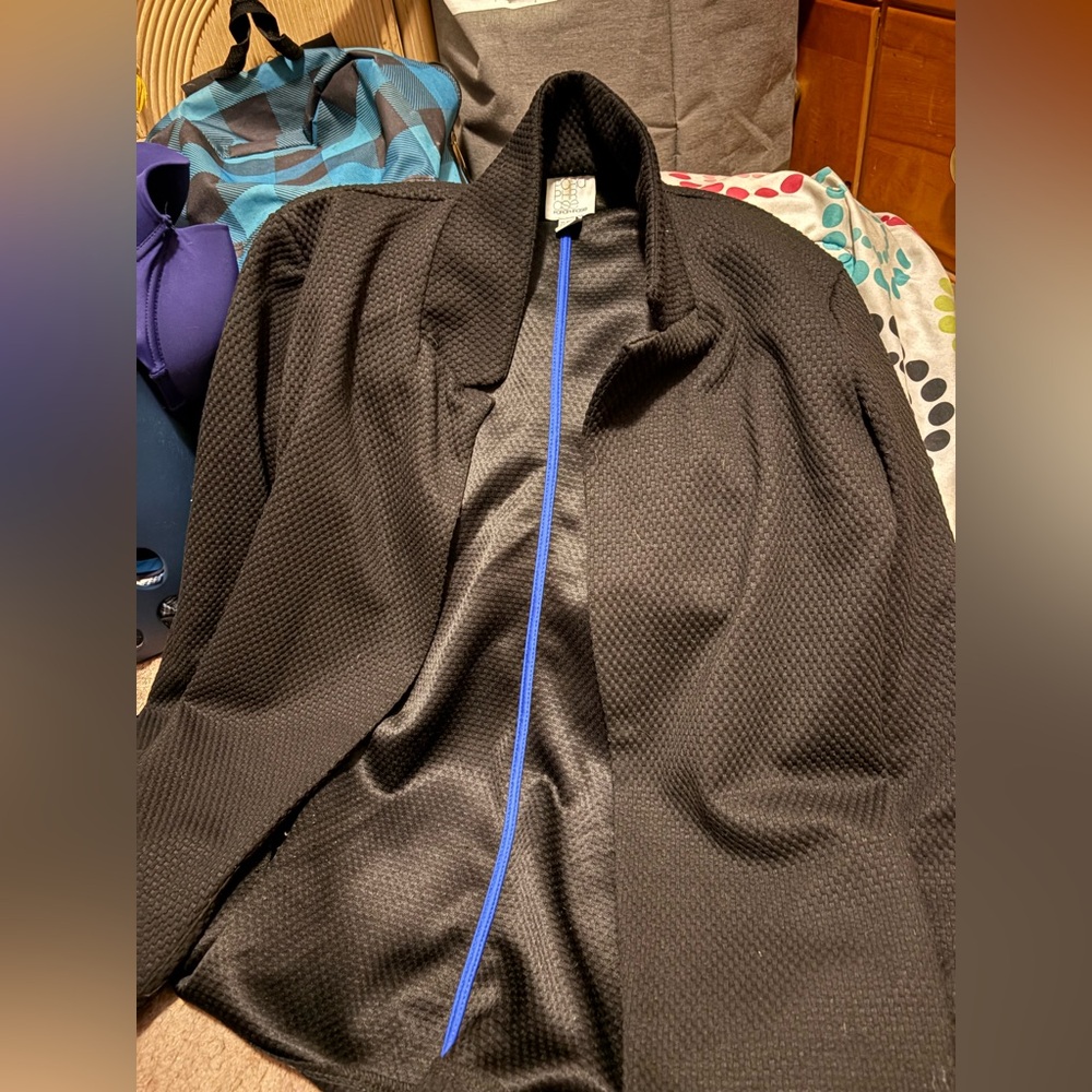Paraphrase Black Jacket with Blue Trim